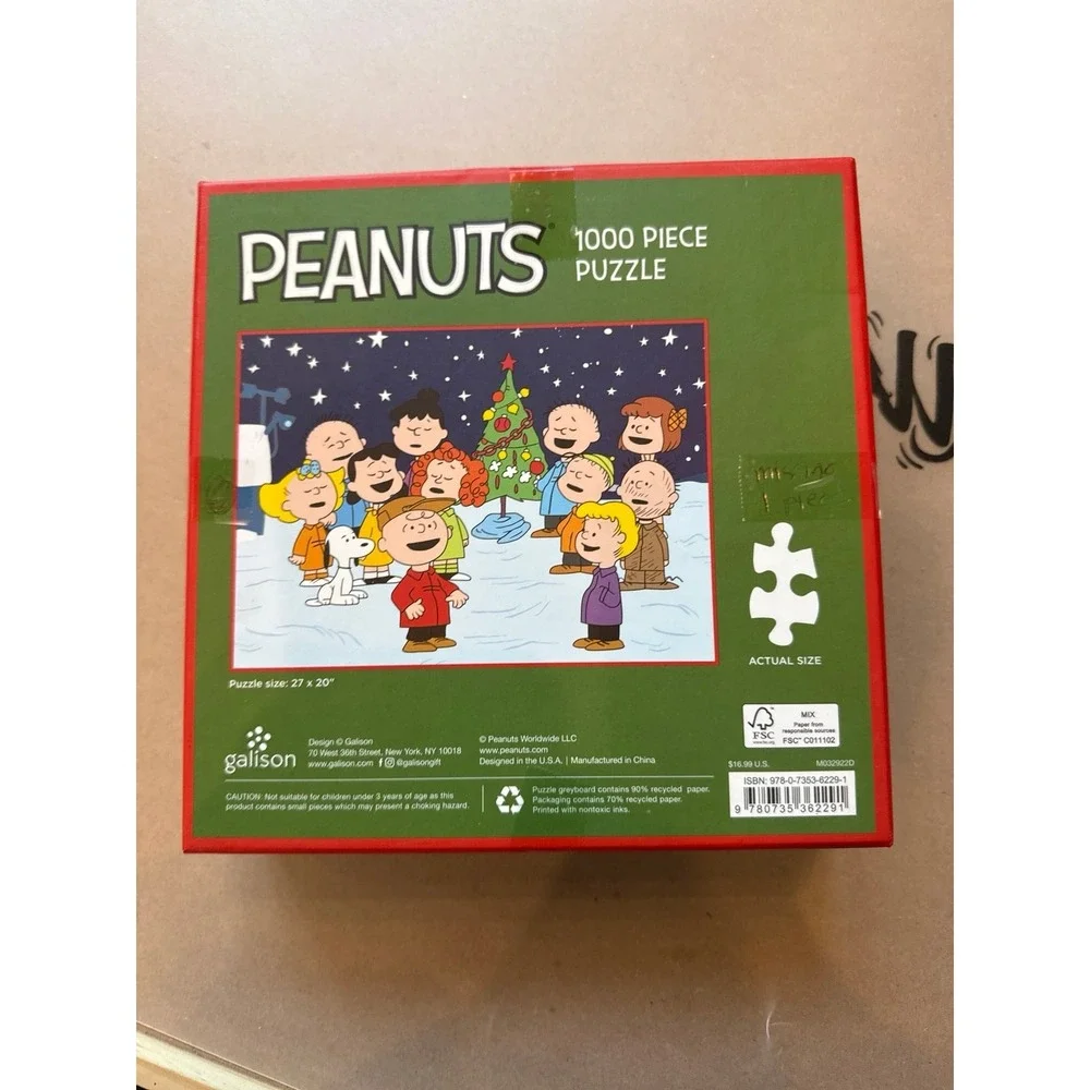 Galison Peanuts Charlie Brown Christmas 1000 piece Jigsaw Puzzle - Picture 2 of 2